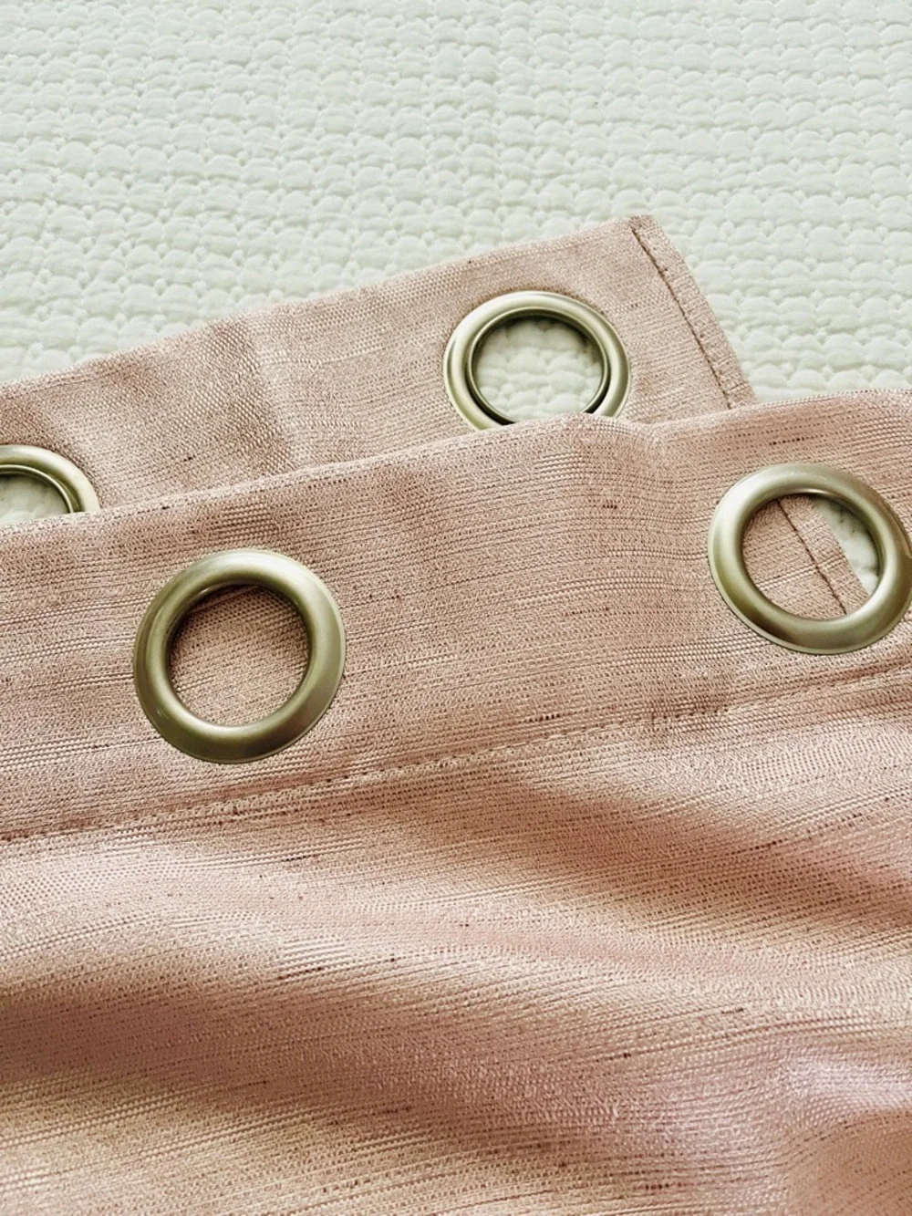 Blush Linen-Look Curtains 96”x 37” Dusty Rose Grommet Drapes Light Filtering